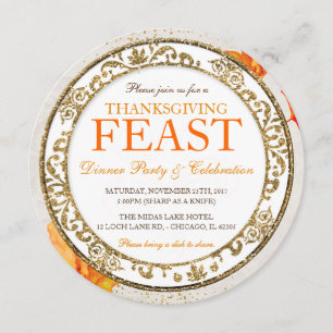 Invitation à la fête de Thanksgiving