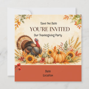 Invitation à la fête de Thanksgiving