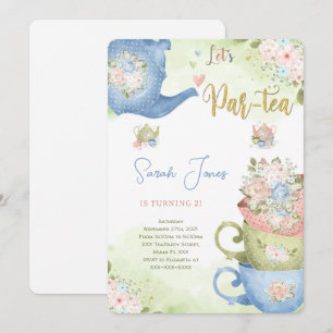 Invitation à la fête de thé pour le 2ème anniversa