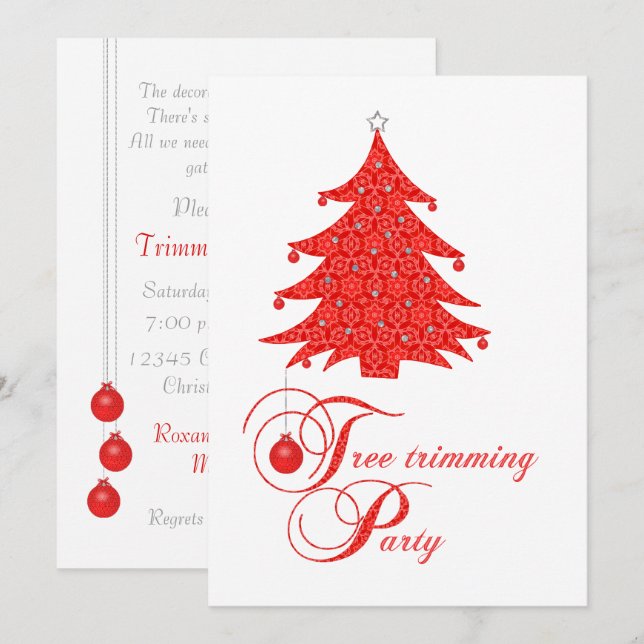 Invitation à la Fête de Trimming de l'Arbre de Noë (Devant / Derrière)