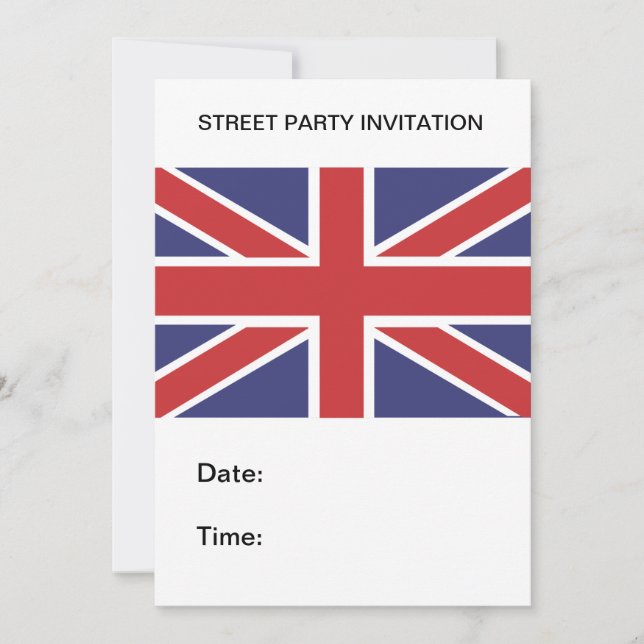 Invitation à la fête de Union Jack Street (Devant)