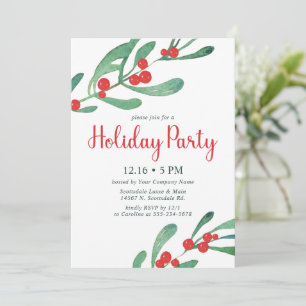 Invitation à la fête de vacances Holly Company