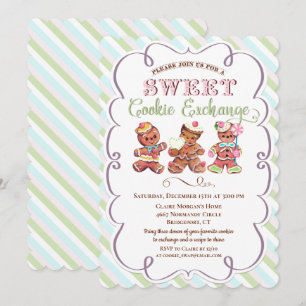 Invitation à la fête d'échange de biscuits de Noël