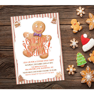 Invitation à la fête d'échange de biscuits vintage