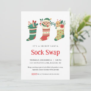 Invitation à la fête d'échange de chaussettes de P
