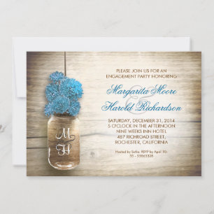 invitation à la fête d'engagement de mason jar