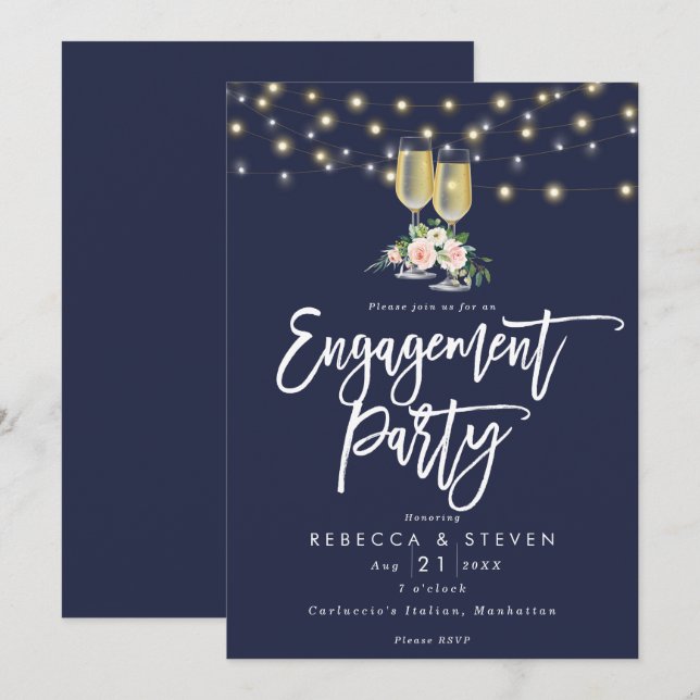 invitation à la fête d'engagement floral de la mar (Devant / Derrière)