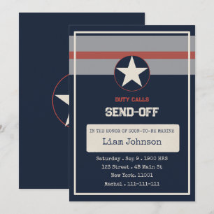 Invitation à la fête d'envoi en mission militaire