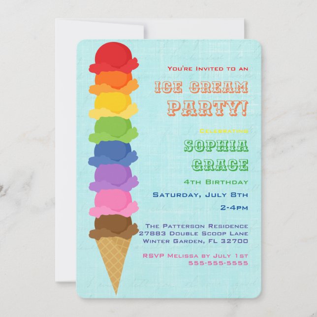 Invitation à la fête des Anniversaires de enfants  (Devant)