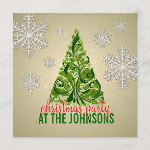 Invitation à la fête des arbres de Noël classique