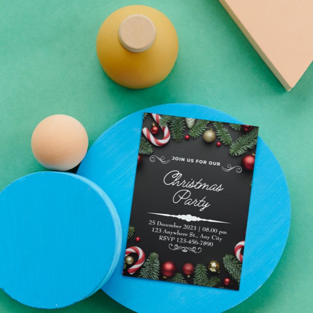 Invitation à la fête des arbres de Noël en vert no (Créateur téléchargé)