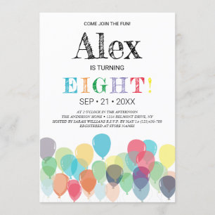 Invitation à la fête des ballons du 8e anniversair