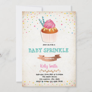 Invitation à la fête des bébés Cupcake