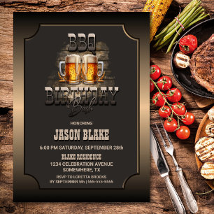 Invitation à la fête des bières BBQ Anniversaire