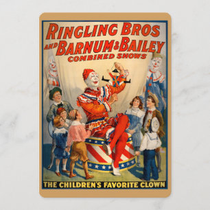 Invitation à la fête des enfants avec un clown Vin