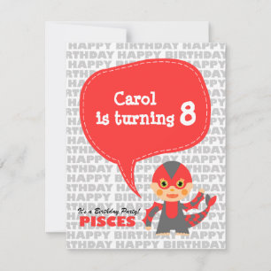 Invitation à la fête des enfants Pisces