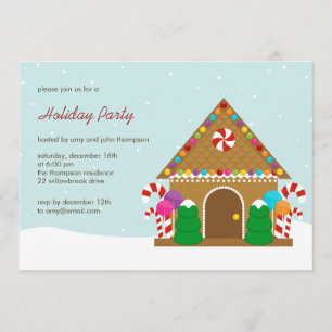 Invitation à la fête des fêtes de Gingerbread Hous