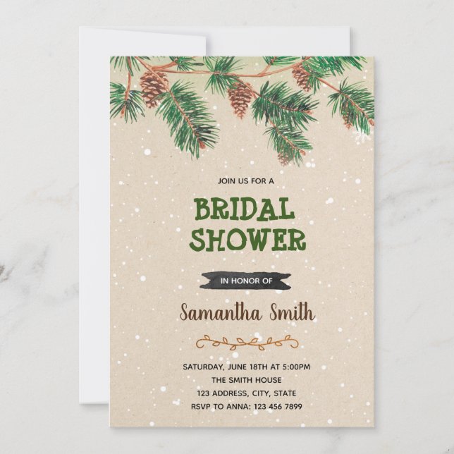 Invitation à la fête des fêtes de Noël d'hiver (Devant)