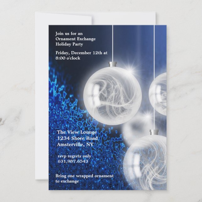 Invitation à la fête des fêtes d'échange d'ornemen (Devant)