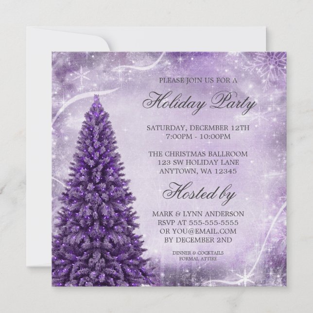 Invitation à la fête des fêtes des sapins de Noël (Devant)