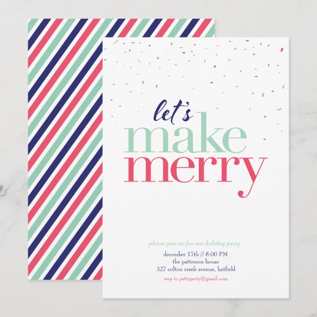 Invitation à la fête des fêtes *Faisons le bonheur (Devant / Derrière)