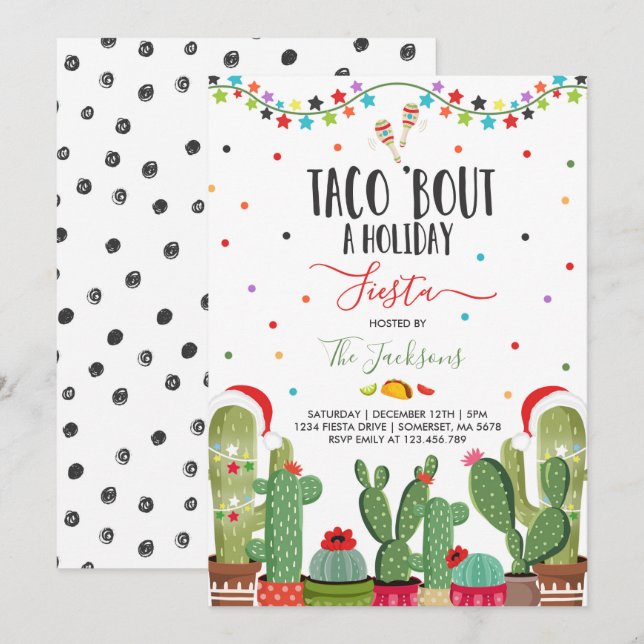 Invitation à la fête des fêtes Taco 'Bout A Party (Devant / Derrière)