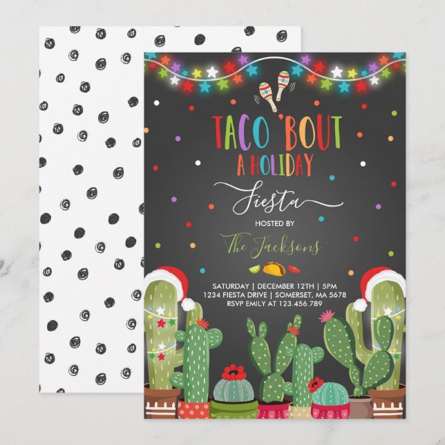 Invitation à la fête des fêtes Taco 'Bout A Party (Devant / Derrière)