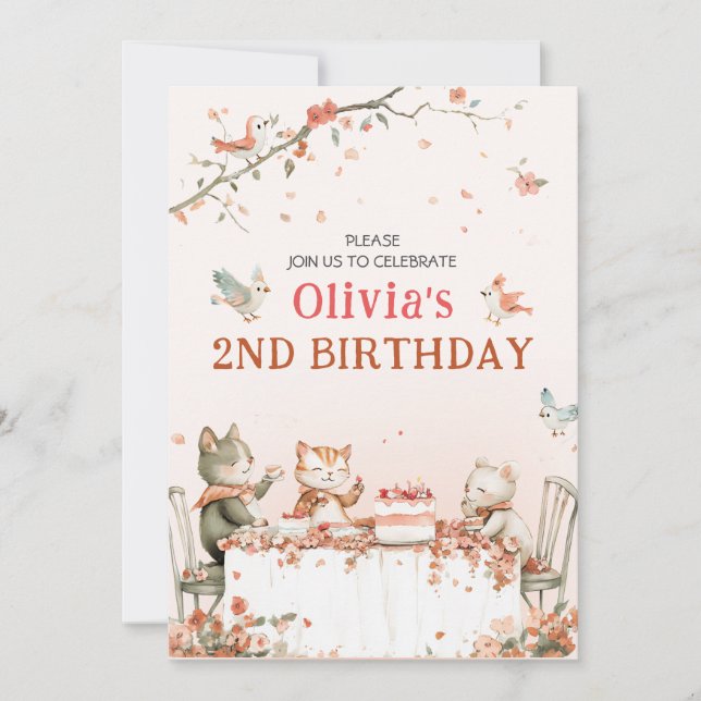 Invitation à la fête des fleurs avec des chats (Devant)