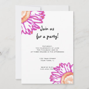 Invitation à la fête des fleurs de néon rose