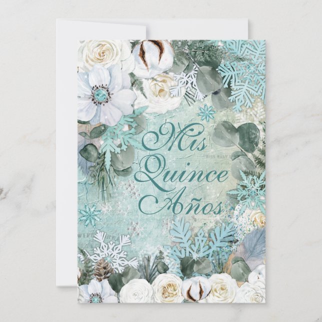 Invitation à la fête des flocs de neige d'hiver (Devant)