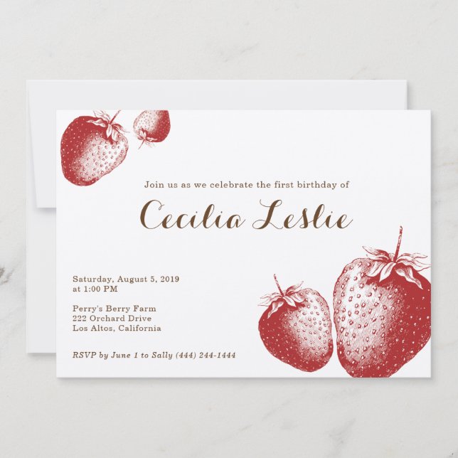 Invitation à la fête des fraises (Devant)