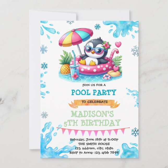 Invitation à la fête des manchots de la piscine d' (Devant)