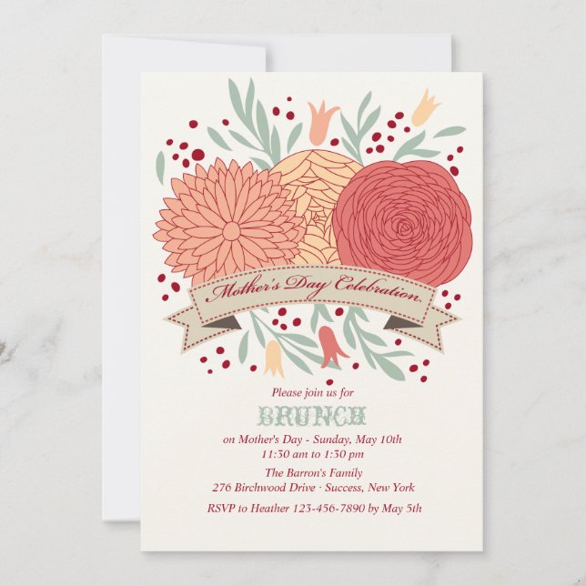 Invitation à la fête des mères (Devant)