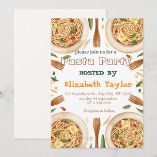 Invitation à la fête des pâtes Célébration de dîne