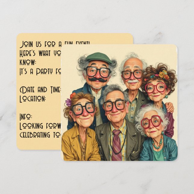 Invitation à la fête des Vieux Amis Rigolos (Devant / Derrière)
