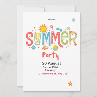 invitation à la fête d'été