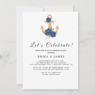 Invitation à la fête d'été à l'ancre florale