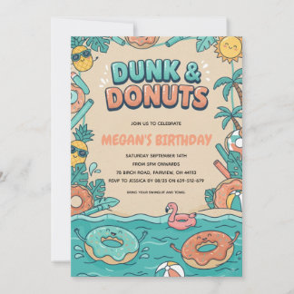 Invitation à la fête d'été au bord de la piscine D