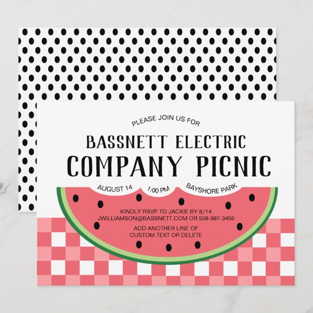 Invitation à la fête d'été de la compagnie Pique-n (Devant / Derrière)