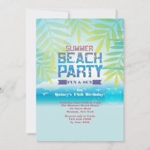 Invitation à la fête d'été de plage
