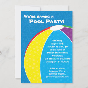 Invitation à la fête d'été du Beach Ball