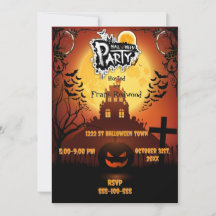 Invitation à la fête d'Halloween