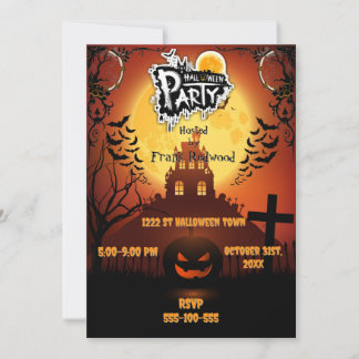 Invitation à la fête d'Halloween