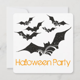 Invitation à la fête d'Halloween Bats volants