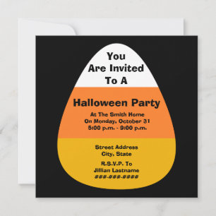 Invitation à la fête d'Halloween Candy Corn