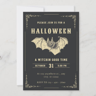 Invitation À La Fête D'Halloween Créative Noire Et