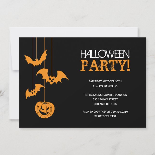 Invitation à la fête d'Halloween de la nuit Éffray (Devant)
