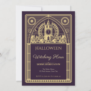 Invitation à la fête d'Halloween de la tour horlog