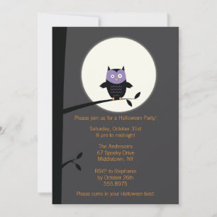 Invitation à la fête d'Halloween de Owl