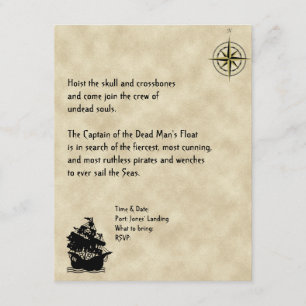 Invitation à la fête d'Halloween de Pirates Cove